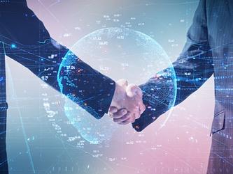 Two men shaking hands 